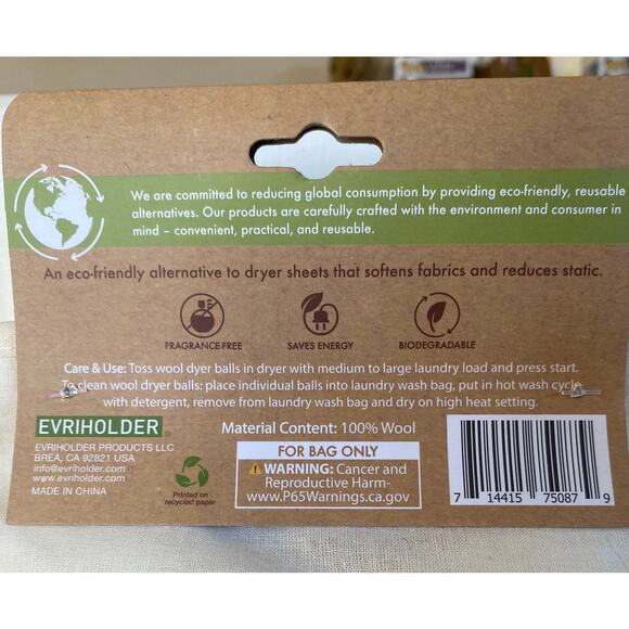 New Cat Cats Reusable Wool Dryer Anti-Static Kitty Eco-Friendly Laundry Balls - Picture 2 of 4